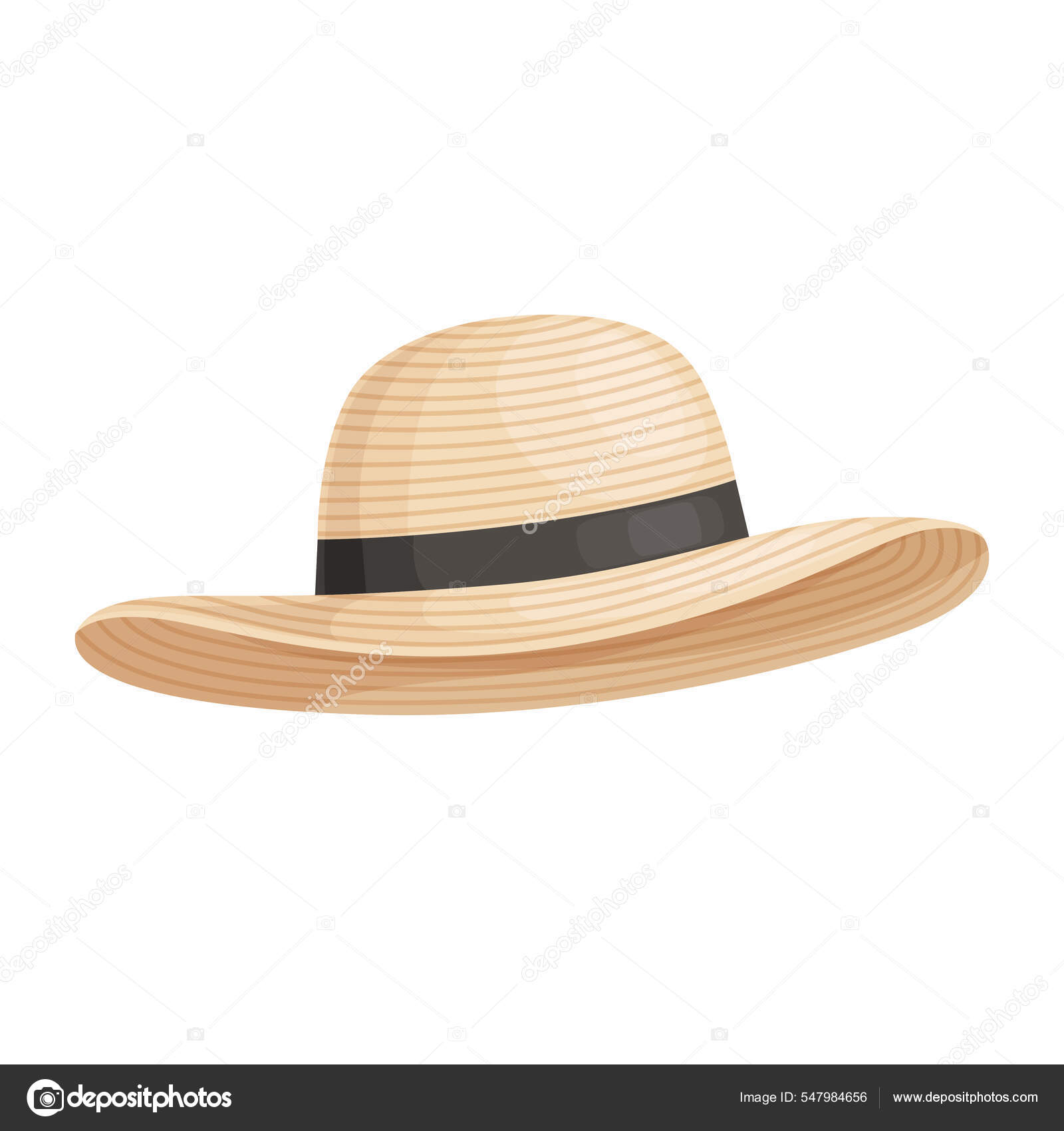 Straw fedora hat with black Womens beach hat, the perfect