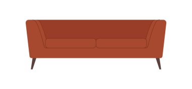 İskandinav tarzında kahverengi ya da beyaz bir kanepe. Zarif mobilyalar ya da konforlu ve rahat bir hayat yaratmak için ev dekorasyonu.