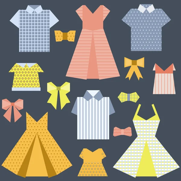 Moda en origami — Vector de stock