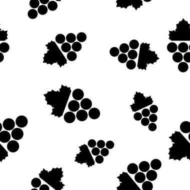 Üzümlü, pürüzsüz bir desen. Beyaz arka planda siyah üzüm. Böğürtlen yassı ikonu. Kumaş, ambalaj kağıdı, duvar kağıdı, ambalaj için modern tasarım. Vektör illüstrasyonu