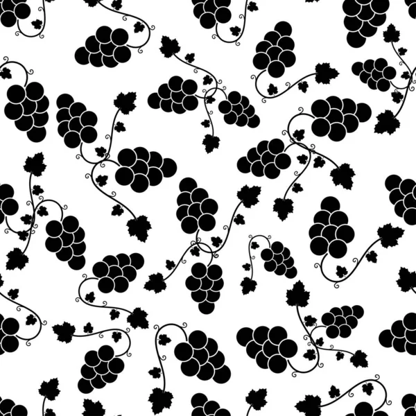 Bir demet üzümsüz desen. Beyaz arka planda siyah böğürtlen ve yapraklar var. Üzümler yassı simge. Kumaş, ambalaj kağıdı, asma ambalajlı ambalaj için tasarım. Vektör illüstrasyonu