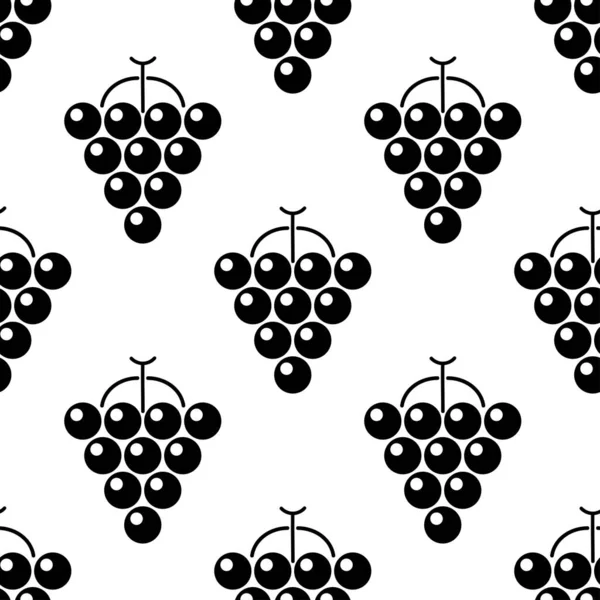Üzümlü, pürüzsüz bir desen. Beyaz arka planda siyah üzüm. Böğürtlen yassı ikonu. Kumaş, ambalaj kağıdı, duvar kağıdı, ambalaj için modern tasarım. Vektör illüstrasyonu