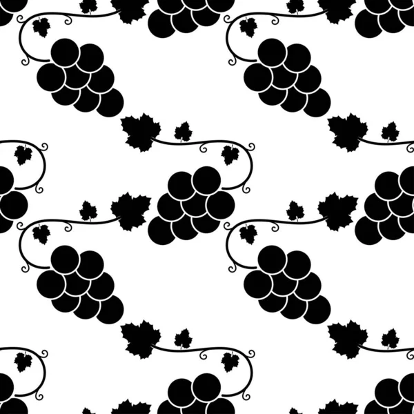 Bir demet üzümsüz desen. Beyaz arka planda siyah böğürtlen ve yapraklar var. Üzümler yassı simge. Kumaş, ambalaj kağıdı, asma ambalajlı ambalaj için tasarım. Vektör illüstrasyonu