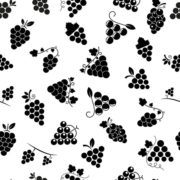 Üzümlü, pürüzsüz bir desen. Beyaz arka planda siyah üzüm. Böğürtlen yassı ikonu. Kumaş, ambalaj kağıdı, duvar kağıdı, ambalaj için modern tasarım. Vektör illüstrasyonu