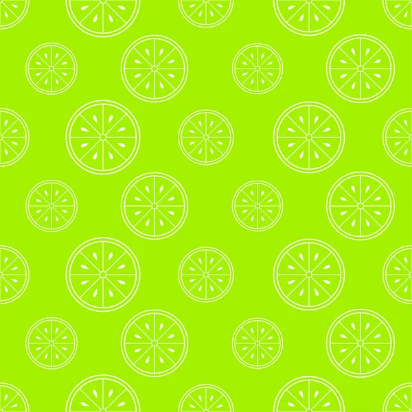 Limonlu kusursuz desen. Beyaz yassı turunçgil, arka planda limon dilimi. Doğrusal ikon meyve seti. Kumaş, ambalaj kağıdı, duvar kağıdı, ambalaj için modern tasarım. Vektör illüstrasyonu