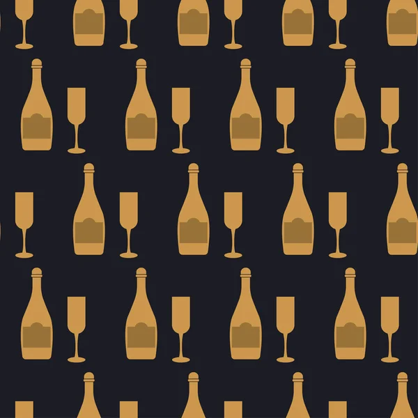 Copo Champanhe Sem Costura Padrão Estilo Art Deco Álcool Bebe —  Vetores de Stock