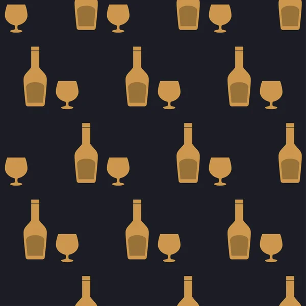 Bicchiere Brandy Modello Senza Cuciture Stile Art Deco Bicchieri Bevande — Vettoriale Stock