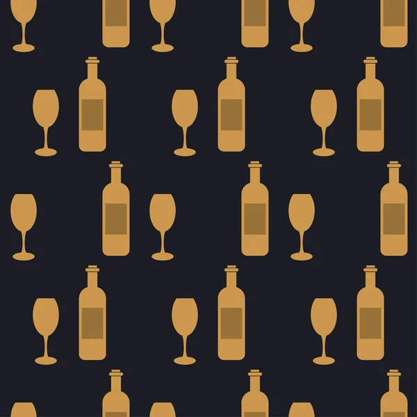 Bicchiere Vino Modello Senza Cuciture Stile Art Deco Bicchieri Bevande — Vettoriale Stock