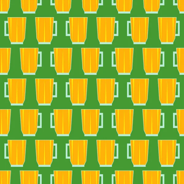 Patrón Sin Costuras Cerveza Iconos Bebida Alcohólica Diseño Plano Fondo — Archivo Imágenes Vectoriales