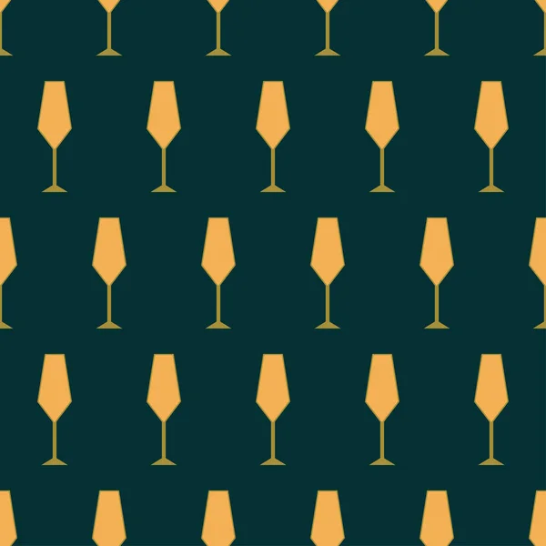 Nahtloses Art Déco Muster Mit Einem Glas Champagner Symbolgetränk Art — Stockvektor