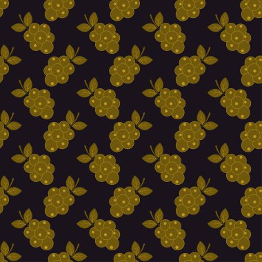 Art deco tarzında yaban mersini pürüzsüz desen. 1920 'ler-1930' lar tarzında ikon yaban mersini. Altın renkli doğrusal yaban mersini ikonu. Kumaş ve duvar kağıdındaki baskı için klasik tasarım. Vektör illüstrasyonu