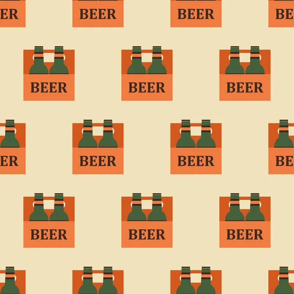 Beer Seamless Pattern Pack Beer Retro Color Beer Party Background — 图库矢量图片