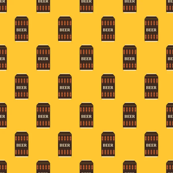 Beer Seamless Pattern Can Beer Retro Color Beer Party Background — 图库矢量图片
