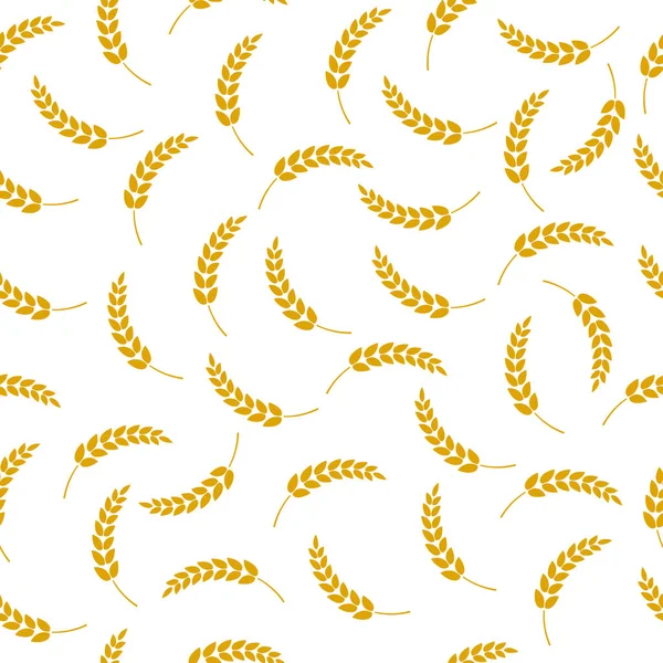 Вухо Безшовного Візерунка Пшениці Збираємо Зерно Пшениці Шаблон Органічної Пшениці — стоковий вектор