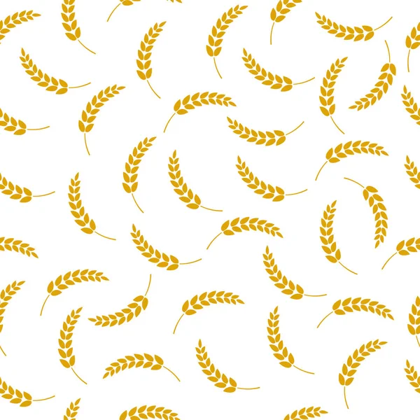 Ear Wheat Seamless Pattern Harvest Wheat Grain Template Organic Wheat ロイヤリティフリーのストックイラスト