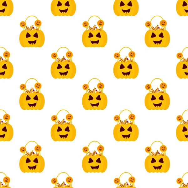 Halloween Candy Seamless Pattern Halloween Party Background Lollipops Candy Corn — Stock vektor