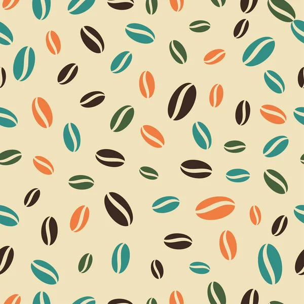 Coffee Beans Seamless Pattern Coffee Background Retro Color Coffee Shop — Wektor stockowy