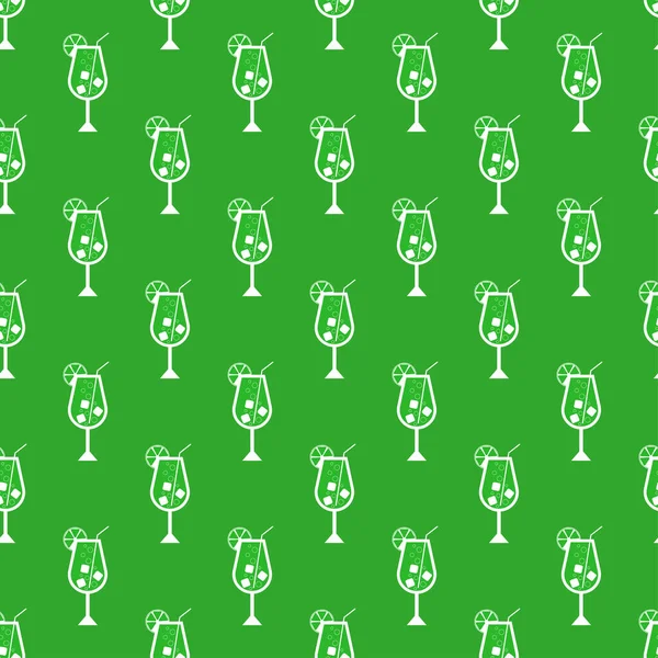 Cocktail seamless pattern. Icons of alcohol drink with cocktail straw and slice lemon. Cocktail party background. Modern design for print on wrapping paper, wallpaper, packaging. Vector illustration