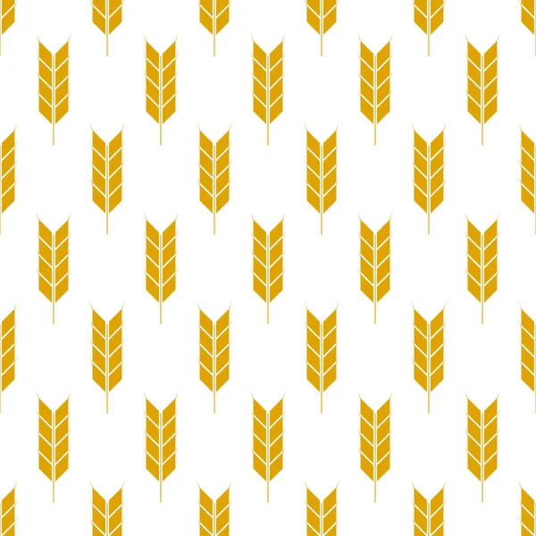 Ear Wheat Seamless Pattern Harvest Wheat Grain Template Organic Wheat — Vettoriale Stock