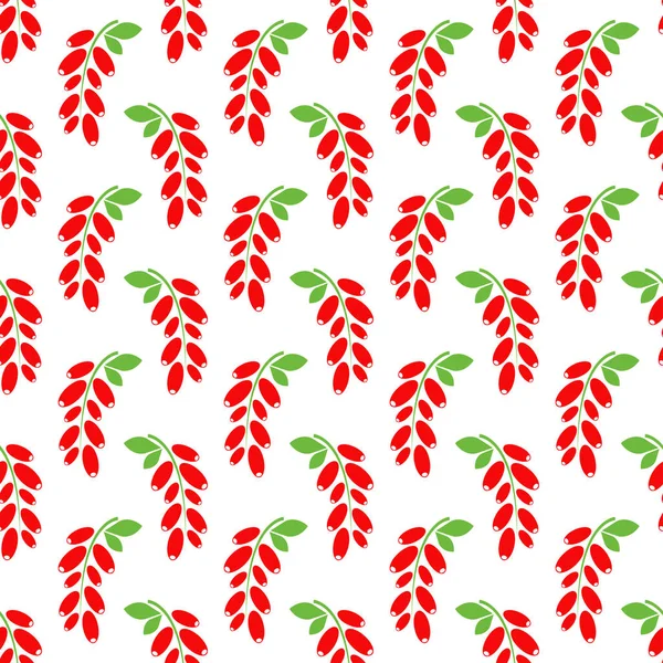 Barberry Seamless Pattern Color Sign Wild Berries White Background Barberry — Stockvektor