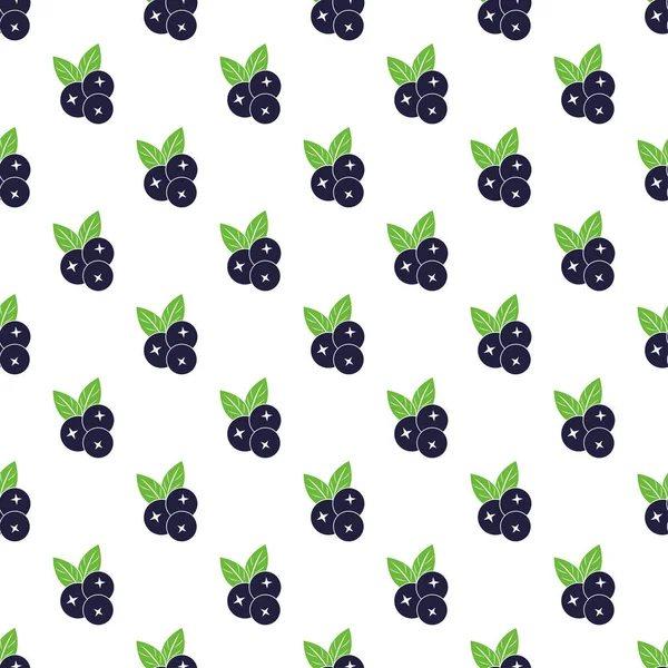 Blueberry Seamless Pattern Color Sign Wild Berry Yellow Background Colorful — Stockvektor