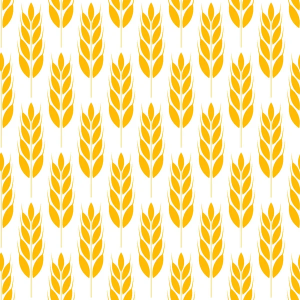 Ear Wheat Seamless Pattern Harvest Wheat Grain Template Organic Wheat Vector De Stock