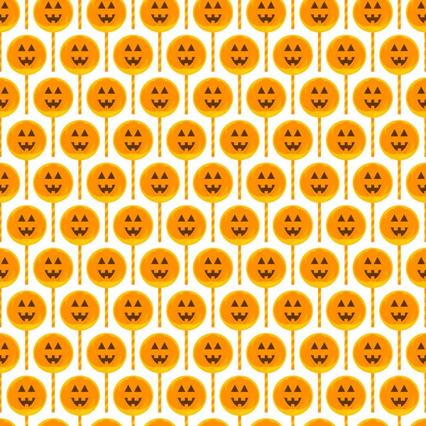 Halloween Candy Seamless Pattern Halloween Party Background Lollipops Trick Treat — 图库矢量图片