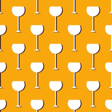 Kokteyl dikişsiz desen, retro tarzında. Gölgeli ikon şarap kadehi. Kokteyl partisi geçmişi. Kumaş, ambalaj kağıdı, duvar kâğıdı, ambalaj için geçmişe dönük tasarım. Vektör illüstrasyonu