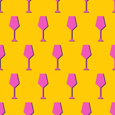 Kokteyl dikişsiz desen, retro tarzında. Gölgeli ikon şarap kadehi. Kokteyl partisi geçmişi. Kumaş, ambalaj kağıdı, duvar kâğıdı, ambalaj için geçmişe dönük tasarım. Vektör illüstrasyonu