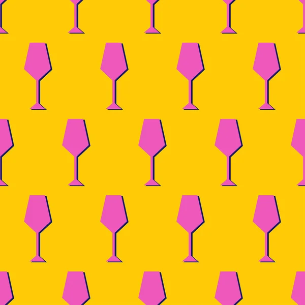 Patrón Sin Costuras Cóctel Estilo Retro Icono Copa Vino Con — Vector de stock