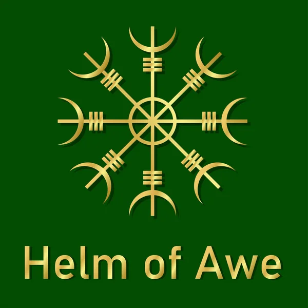 Helm Awe Icon Helm Terror Sign Isolated Green Background Icon — Stock Vector