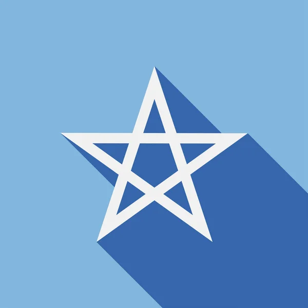 Icono Pentagrama Estrella Cinco Puntas Aislada Sobre Fondo Azul Icono — Vector de stock
