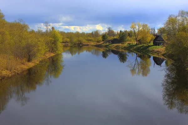 Luga řeka, regionu novgorod, Rusko — Stock fotografie