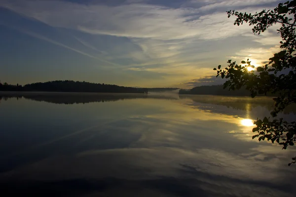 Dawn on lake, Russia — Stock Photo, Image