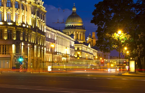 Notte San Pietroburgo, Russia — Foto Stock