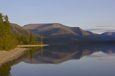 Kel dağ gölü, kola Yarımadası, murmansk bölgesi, Rusya Federasyonu