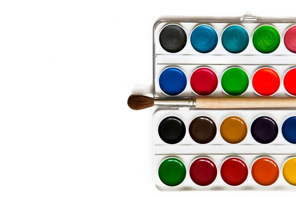 Paints and brush — Stock Photo, Image