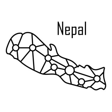 Nepal Haritası kutsal kişilerin resmi, vektör çizim.