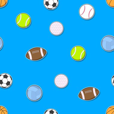 Spor topları pürüzsüz desen. Vektör illüstrasyonu.