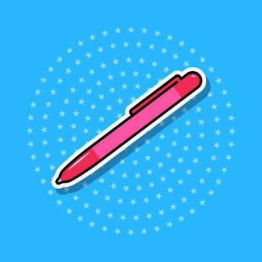 Kalem etiketi, izole nesne. Vektör illüstrasyonu.