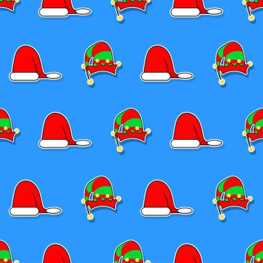 Kusursuz desenli Noel Baba ve Elf şapkası..