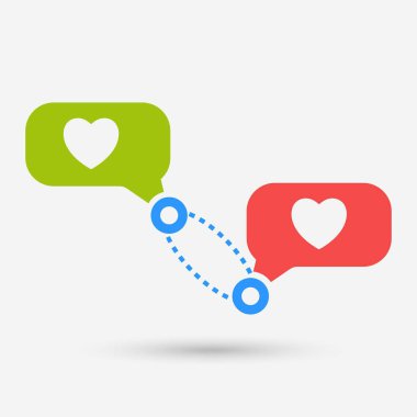 Gölgeli mesaj simgesi. Vektör illüstrasyonu.