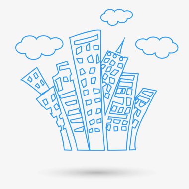 Evler izole nesneleri karalar, vektör illüstrasyonları.