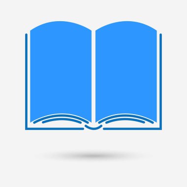 Kitap simgesi, izole nesne vektör çizimi.