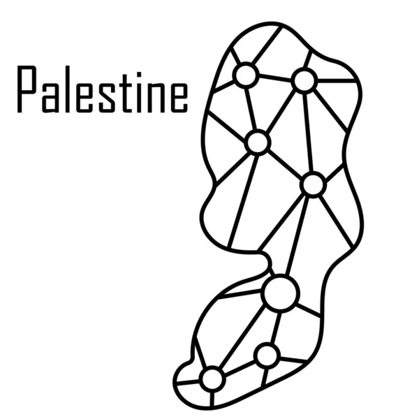 Ícone Mapa Palestina Ilustração Vetorial — Vetor de Stock