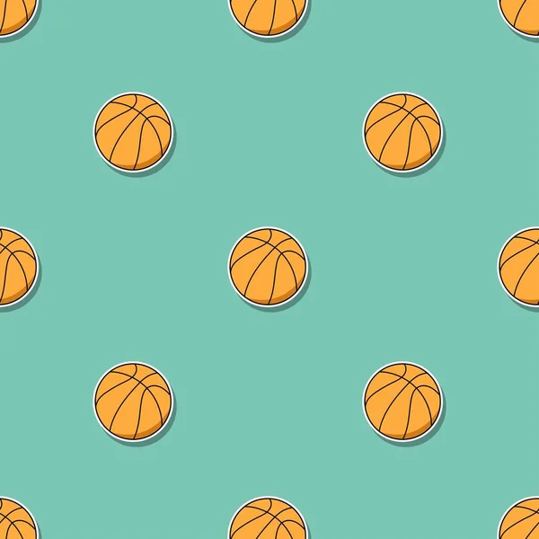 Basketbol Topu Seamless Modeli Vektör Çizim — Stok Vektör