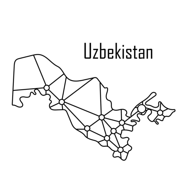 Uzbekistan Kartikon Vektorillustration — Stock vektor
