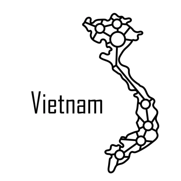 Vietname Mapa Ícone Ilustração Vetorial —  Vetores de Stock