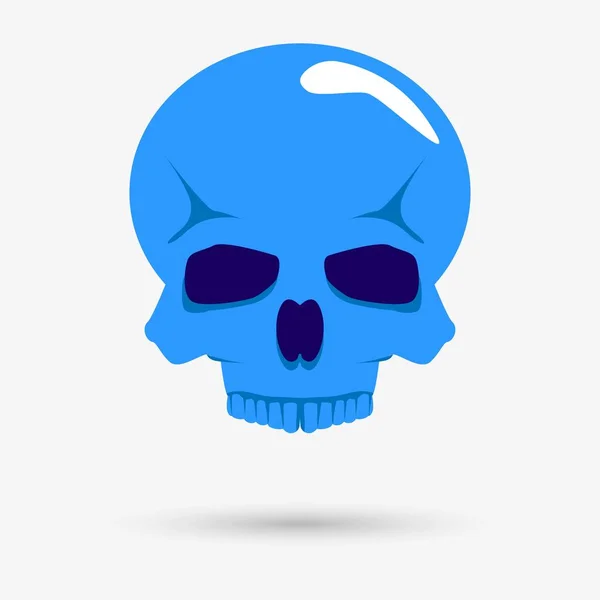 Icona Del Cranio Con Ombra Illustrazione Vettoriale — Vettoriale Stock