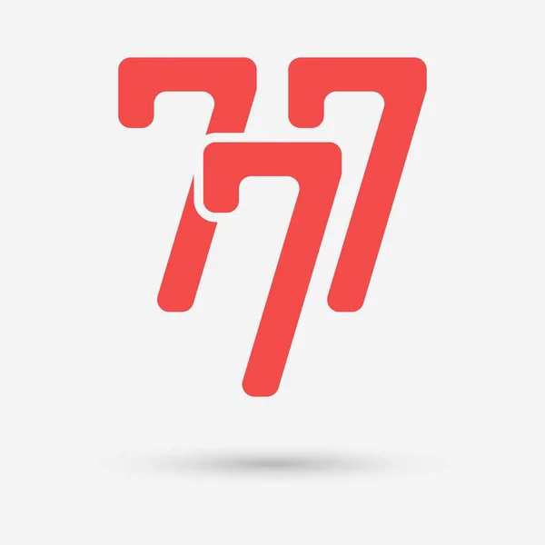 777 Symbol Mit Schatten Vektorillustration — Stockvektor